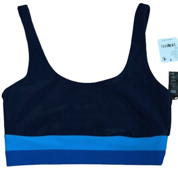 Beach Riot Other - NWT Beach Riot Mackenzie-Heidi Color Block Bikini Top in Blue - Size Medium